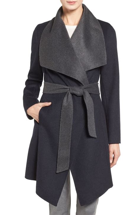 michael kors tie waist coat|Wool Blend Wrap Coat .